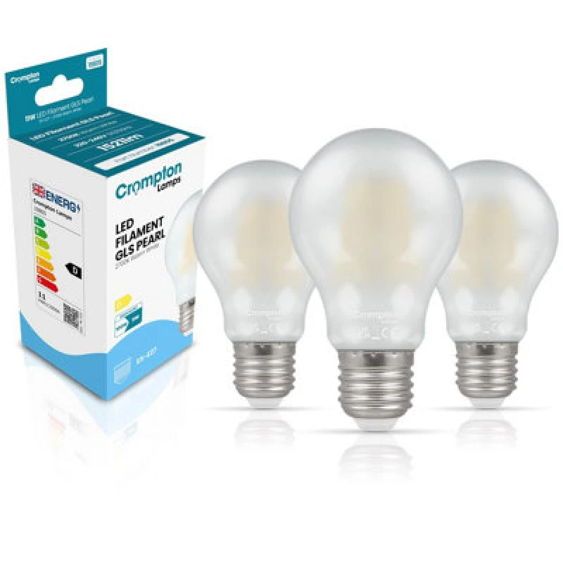 Image of Crompton Lamps LED GLS 11W E27 Dimmable Filament Warm White Pearl (100W Eqv)