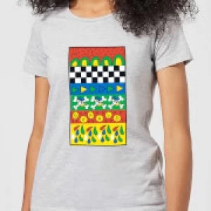 Image of Donald Duck Vintage Pattern Womens T-Shirt - Grey - 3XL