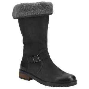 image of Hush Puppies Womens Bonnie Mid Leather Boots UK Size 4 (EU 37)