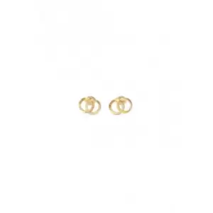 image of Ladies 18mm Gold Plated Forever Links Stud Earrings