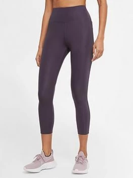 Image of Nike Running DF Fast Crop Leggings - Purple, Purple, Size S, Women