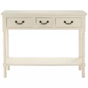 image of Heritage Console Table 3 Drawers White Finish