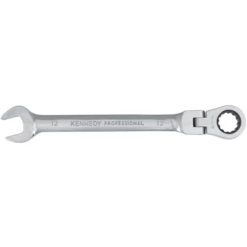 Image of Kennedy-pro - Metric Combination Ratchet Spanner, Flexible Head, 12MM