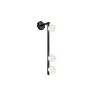 Image of Troyan Sconce Wall Lamp Black 3 Light
