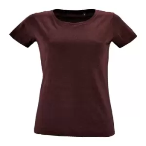 Image of SOLS Womens/Ladies Regent Fit Short Sleeve T-Shirt (M) (Heather Oxblood)