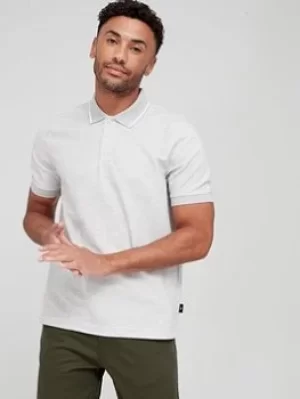Image of Ted Baker Ellerby Small Logo Polo Shirt, Grey Marl, Size 2, Men