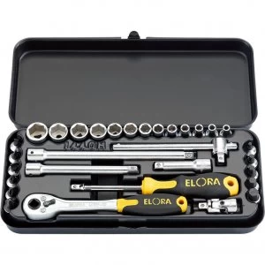 image of Elora 31 Piece 1/4" Drive Hex Socket and Screwdriver Bit Set Metric 1/4"