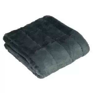 image of Empress Faux Fur Throw Charcoal