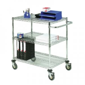 Image of Slingsby 3-Tier Chrome Mobile Trolley 373000