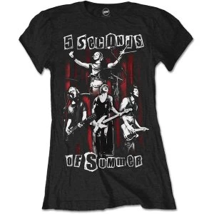 Image of 5 Seconds of Summer - Spray Live Womens Large T-Shirt - Black