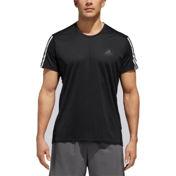 Image of adidas Mens Response Run It 3-Stripes Shirt - Black