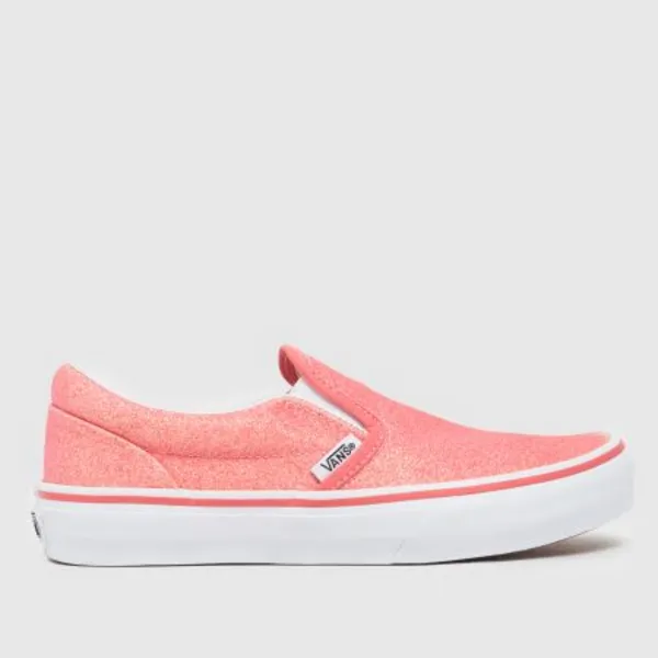 Image of Vans pink classic slip-on Girls Junior trainers Pink UK 1