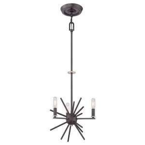 Image of 3 Light Ceiling Pendant Western Bronze Finish, E14