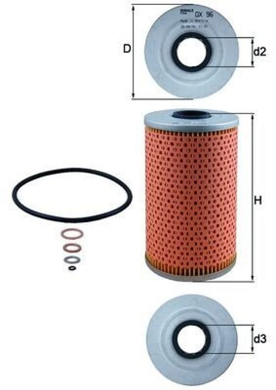 Image of MAHLE OX 96D Oil filter Filter Insert, with gaskets/seals Oil Filter (7)
