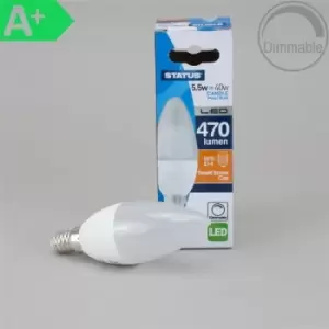 Image of Status 5.5W Candle Pearl LED Bulb, Dimmable - SES