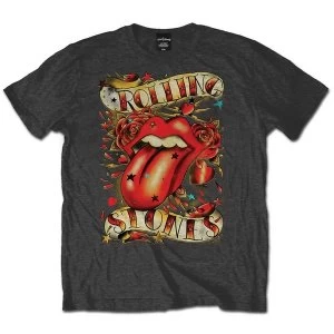 Image of Rolling Stones Tongue & Stars Mens Large T-Shirt - Brown