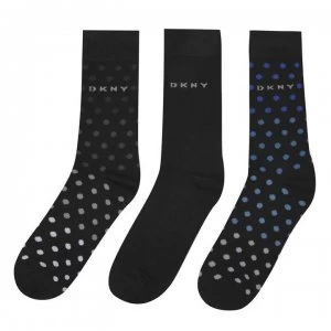 image of DKNY Logo Crew Socks - Black/Blu Spots