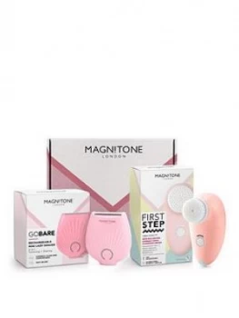 image of Magnitone London Limited Edition Smooth Skin Gift Pack contains First Step Vibra-Sonic Face Brush and Lady Shaver, One Colour, Women