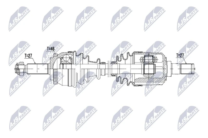 Image of NTY NPW-HY-656 Drive shaft Manual Transmission, Front Axle Right Drive Shaft (13)