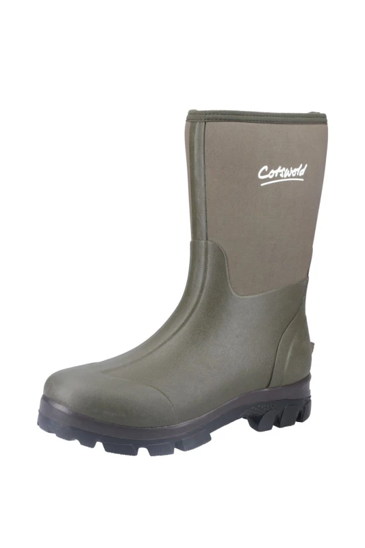 Image of Cotswold Mens Kensington Neoprene Waterproof Wellingtons UK Size 11 (EU 45) GREEN COT811-GREEN-11
