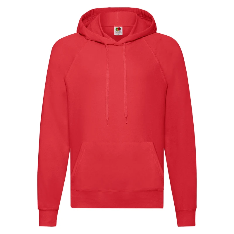 Image of Fruit Of The Loom Fruit of the Loom Men Lightweight Hooded Sweatshirt in Red Size: Medium Red M Male 5063425979561