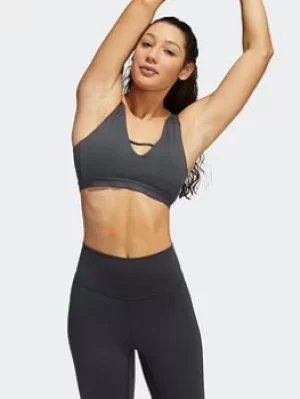 Image of adidas Yoga Studio Luxe Light-support Bra, Grey, Size S, Women