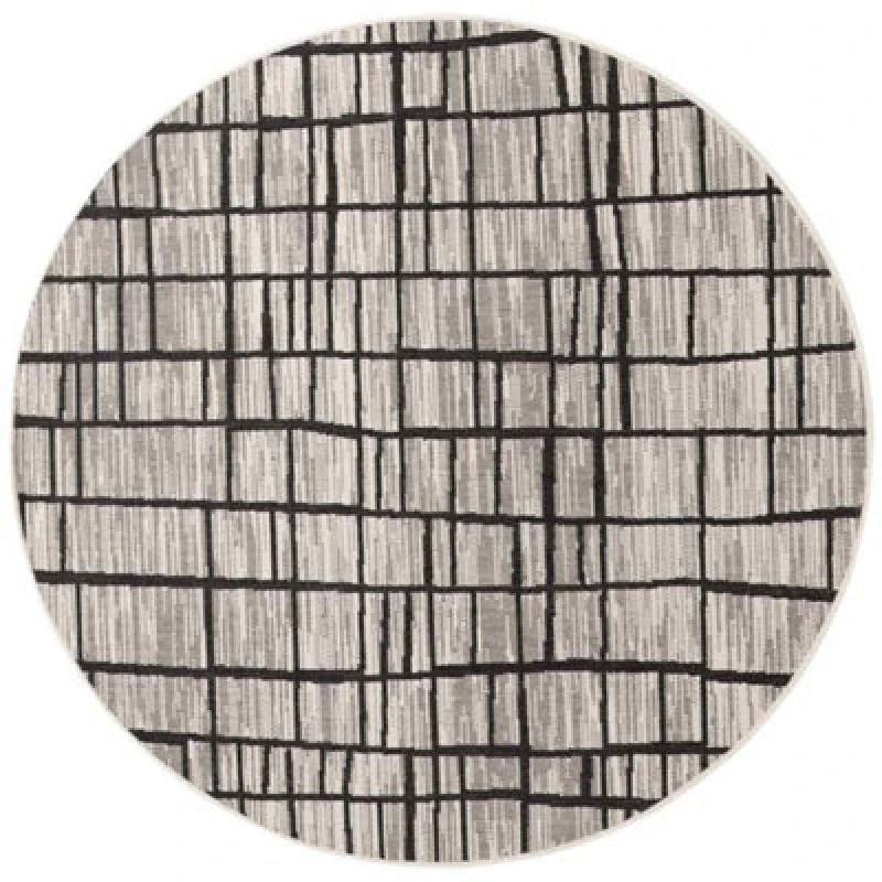 Image of The Rugs Ted Baker Indoor Outdoor Crouch Round Abstract Rug In Black