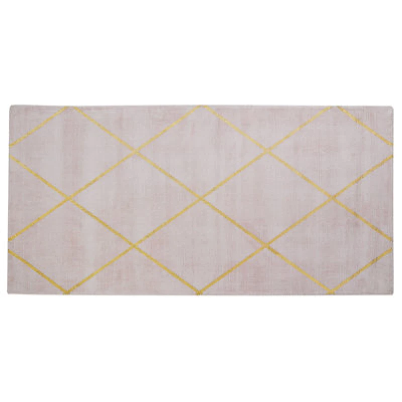 Image of Beliani Rug Atike Pink 80 X 150 Cm Viscose