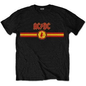 image of AC/DC - Logo & Stripe Unisex Large T-Shirt - Black