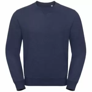 image of Russell Mens Authentic Melange Sweatshirt (S) (Indigo Melange)