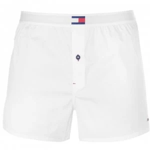 image of Tommy Bodywear Flag Woven Boxer Shorts - White