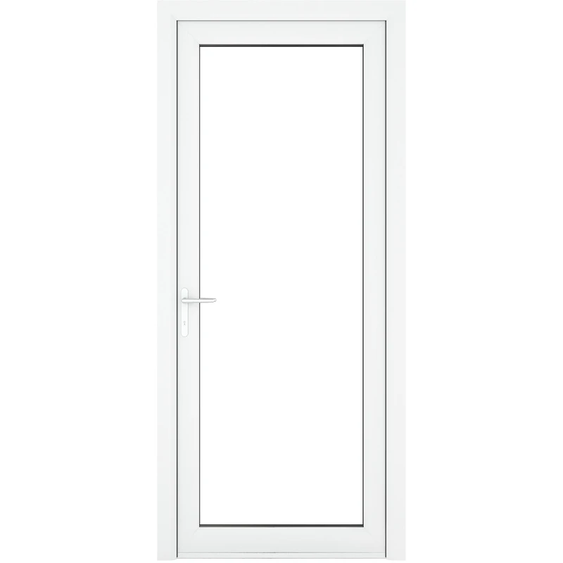 Image of Crystal Triple Glazed Single Door Full Glass White Rh 840 X 2090Mm Clear, White 3RRHW84209CLTG