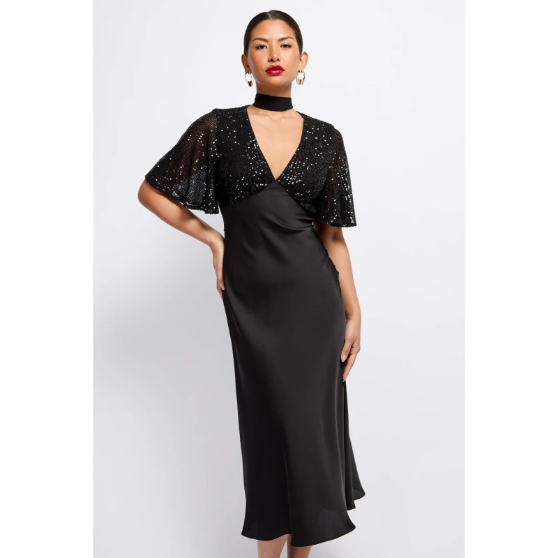 Image of Little Mistress Womens Maxi Dress Black female 8 (XS)