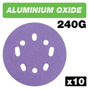 Image of Trend Aluminium Oxide Random Orbital Sanding Disc 125mm 125mm 240g Pack of 10
