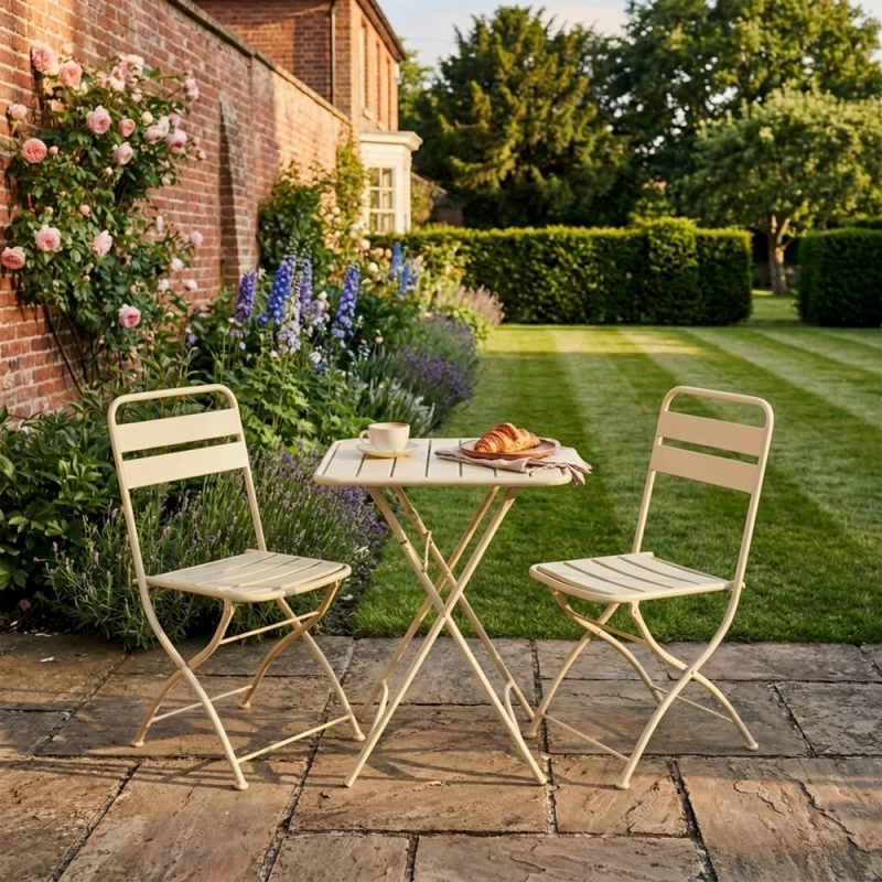 Image of Artemis Home Colourways Vibrant Folding Patio or Balcony Set in Beige Beige Unisex