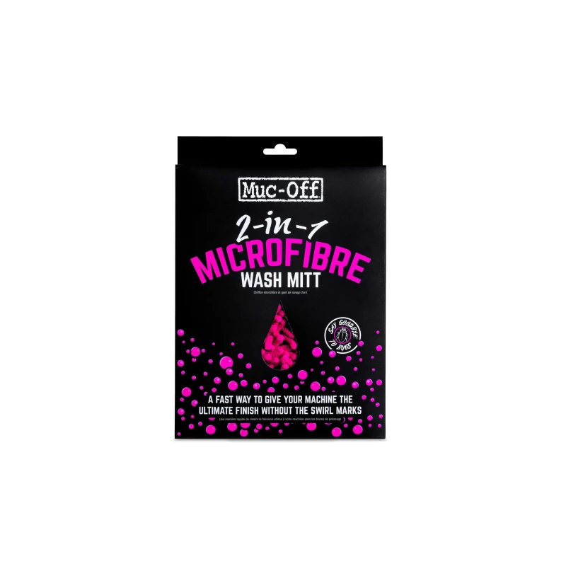 Image of Muc-Off 2-in-1 Microfibre Wash Mitt Pink unisex One Size