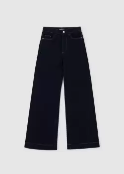 Image of DL1961 Womens Hepburn Vintage Wide Leg Jeans In Bright Rinse Vintage