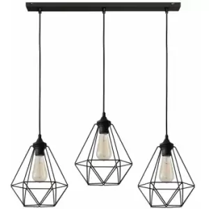 image of Helam Karo Straight Bar Pendant Ceiling Light Black 78cm