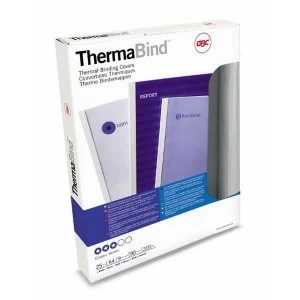 Image of GBC A4Thermal Binding Covers 6mm 200g m2 Front PVC ClearBack White Gloss Pack of 25