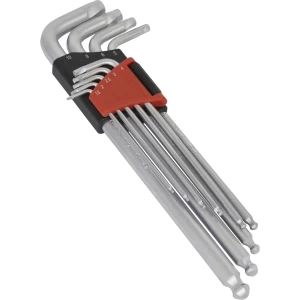 image of Sealey 9 Piece Lock On Ball End Hex Key Set Metric