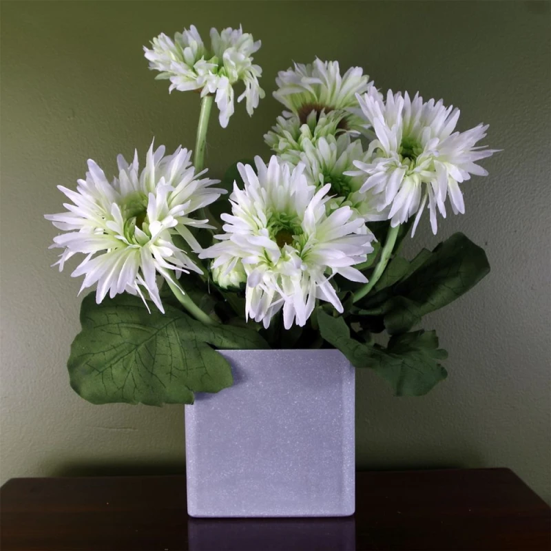Image of Leaf Artificial Potted Plant Flowers Daisy Flowering Plant White Botanik White