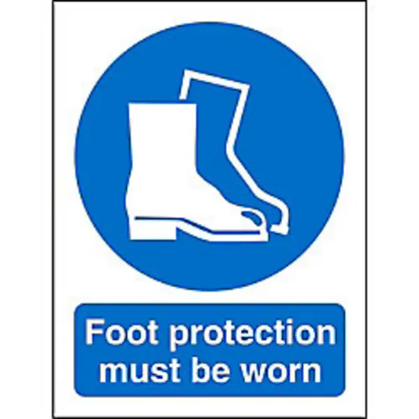Image of SECO by Stewart Superior Seco Mandatory Safety Sign Foot Protection Must Be Worn Semi Rigid Plasti 150 x 200mm - M003SRP150X200 M003SRP150X200