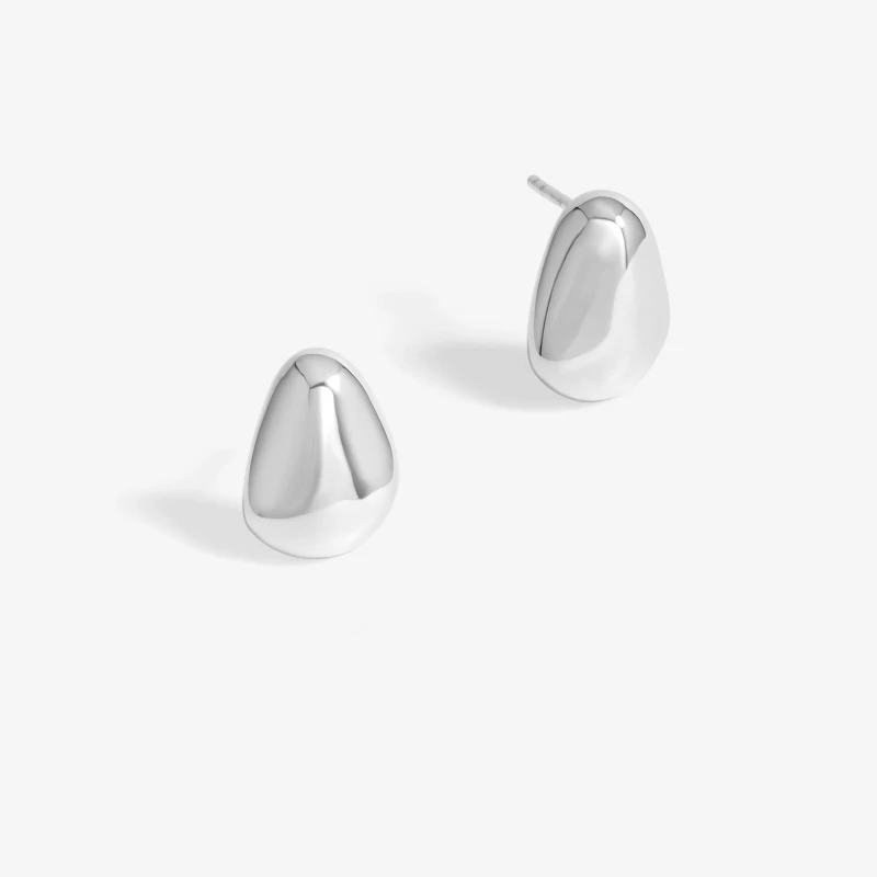 Image of Simply Silver Sterling Silver 925 Polished Nugget Stud Earrings Silver