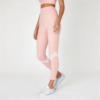 image of Jack Wills Active Stripe High Waisted Leggings - Pink