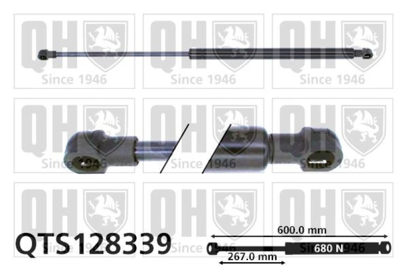 Image of QUINTON HAZELL Tailgate strut QUINTON HAZELL QTS128339