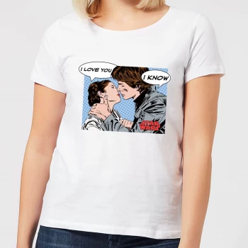 Image of Star Wars Leia Han Solo Love Womens T-Shirt - White - XL