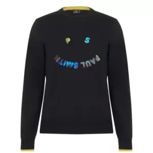 Image of PS PAUL SMITH Happy Crew Sweatshirt - Black