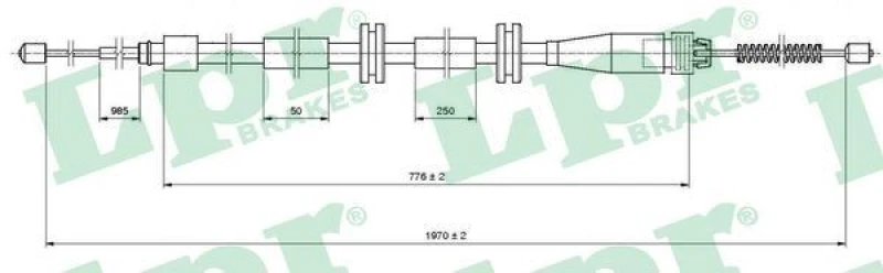 Image of LPR Handbrake cable LPR C1664B