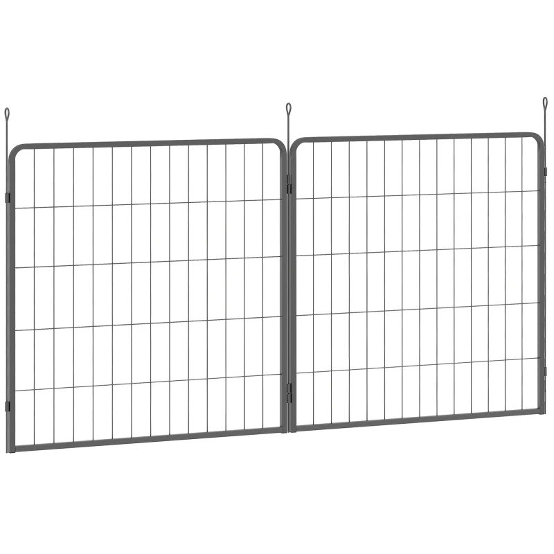 Image of PawHut 2 Piece Dog Pen Expansion Pack for 80cm High Pet Playpen for S M Dogs Black