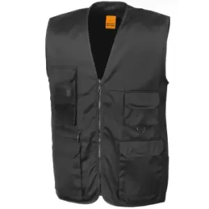 image of Result Mens Safari Waistcoat Jacket (M) (Black)